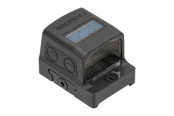Holosun HE509T-GR X2 Enclosed Solar Powered Green Dot Sight has push buttons for adjustments